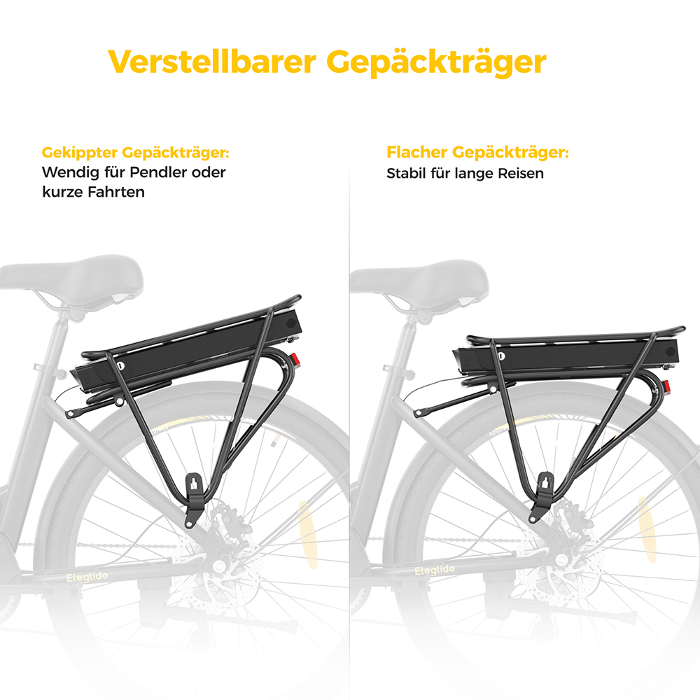 Eleglide C2 Elektrofahrrad, 250-W-Mittelmotor, 36-V-13-Ah-Akku, 26-Zoll-Reifen, 25 km/h Höchstgeschwindigkeit, 100 km Reichweite, hydraulische Scheibenbremse, Federung mit Sperre, Shimano 7-Gang