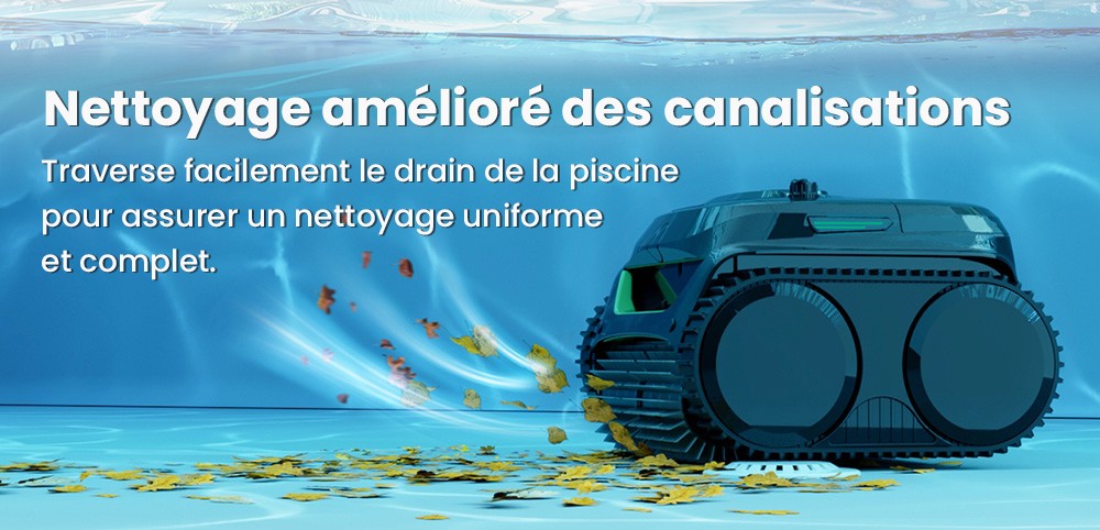 Aspirateur robot de piscine sans fil WYBOT C2, nettoyage des parois et des lignes de flottaison, double filtration de nettoyage, pour piscines creus&eacute;es jusqu'&agrave; 2512 pi2, noir vert