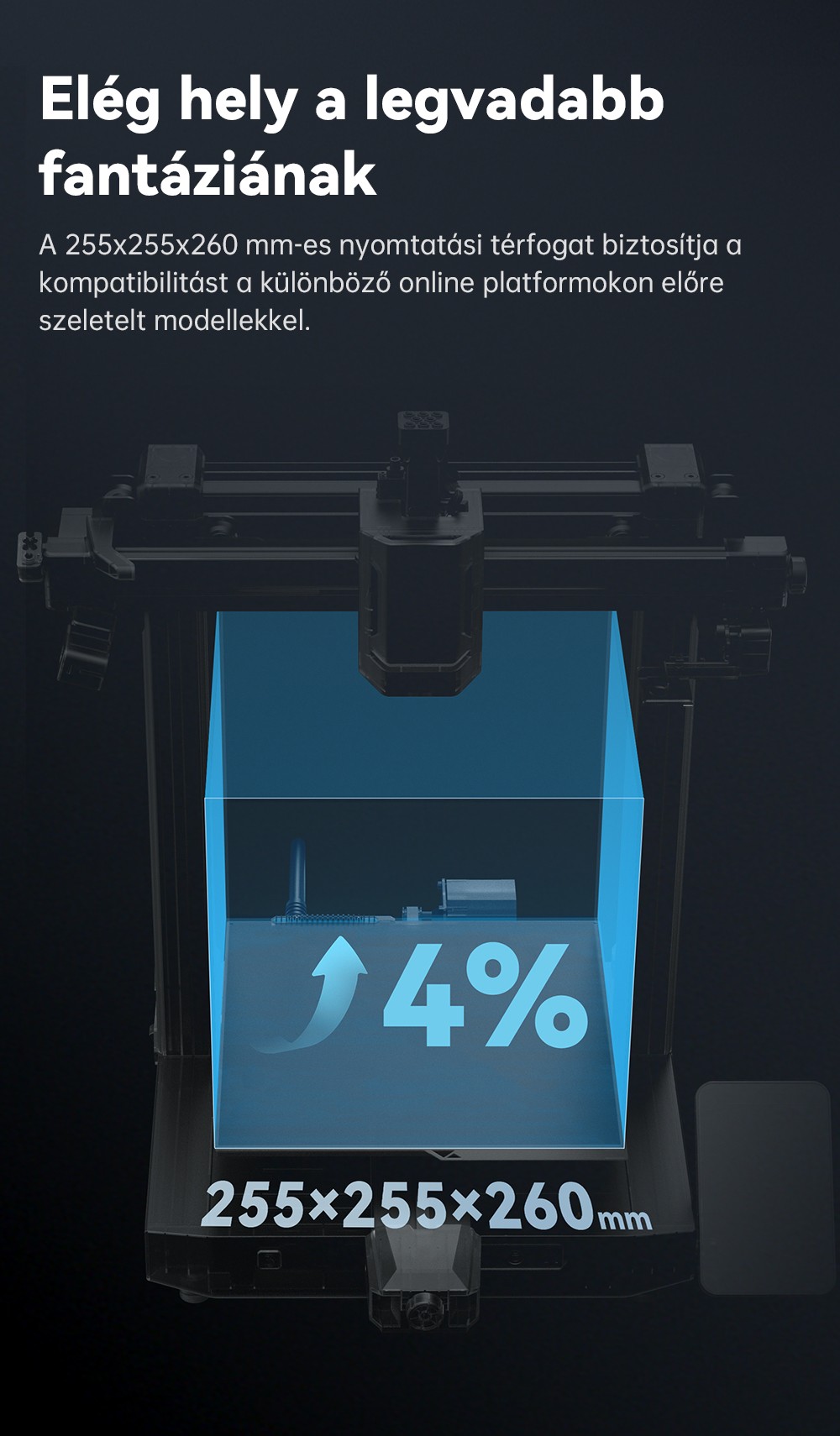 Anycubic Kobra 3 V2 kombin&aacute;lt 3D nyomtat&oacute;, ACE Pro t&ouml;bbsz&iacute;nű, 720P kamera, 600 mm/s sebess&eacute;g, automatikus szintez&eacute;s, filament sz&aacute;r&iacute;t&aacute;s, 255 * 255 * 260 mm