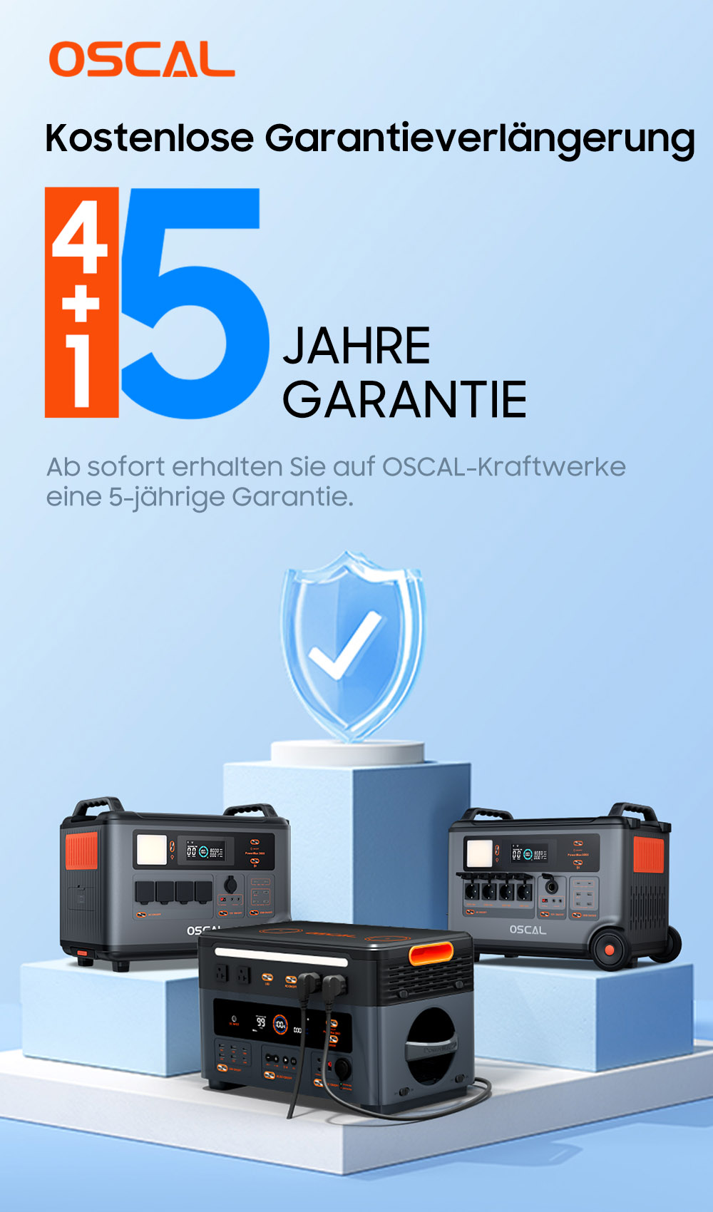 Blackview Oscal PowerMax 2400 Powerstation, 1872Wh bis 20592Wh LiFePO4-Akku, 2400W (max. 4800W), 16 Ausg&auml;nge, 1,2 Std. Schnellladung, LED-Licht, UPS, smarte App-Steuerung, 0dB ultraleise, integrierte Dual-Lautsprecher