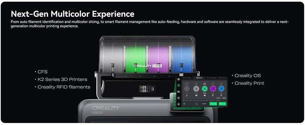 Creality K2 Pro Combo 3D nyomtat&oacute;, CFS rendszer, 300*300*300mm