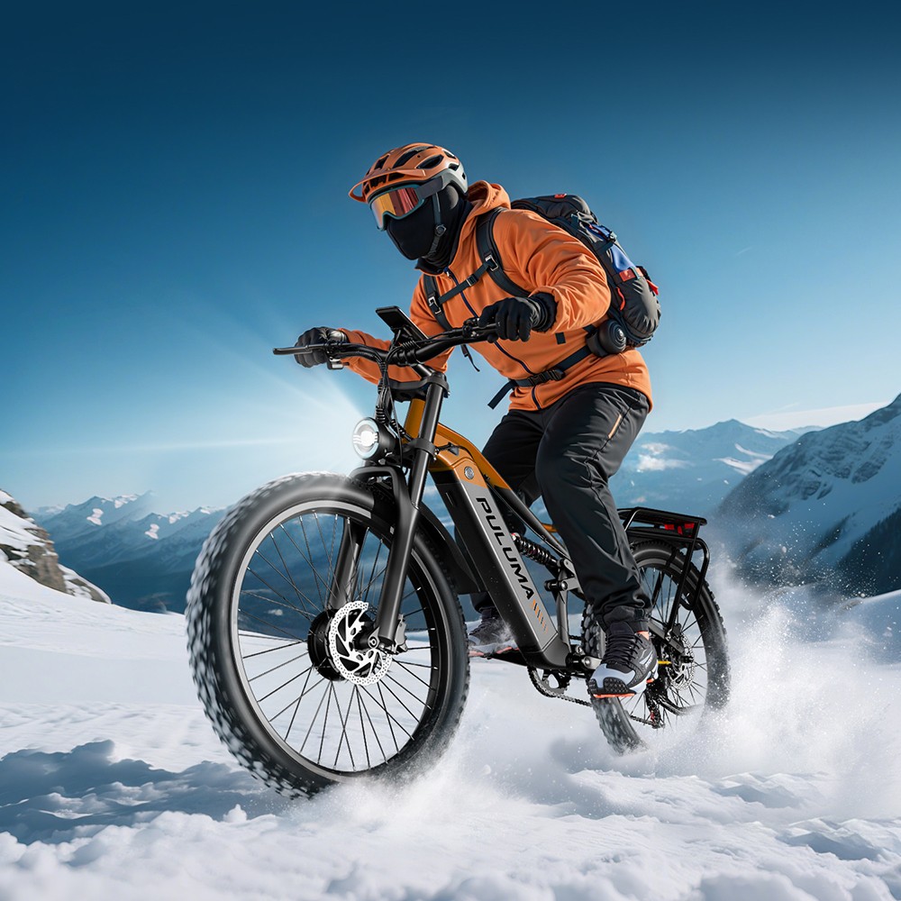 PULUMA PE86 Pro Vélo électrique, moteur 500 W x 2, batterie 48 V 20 Ah, pneus 26 pouces, vitesse maximale 40 km/h, autonomie 150 km, freins hydrauliques, suspension à ressorts à huile, Shimano 7 vitesses, écran LCD, capteur de couple