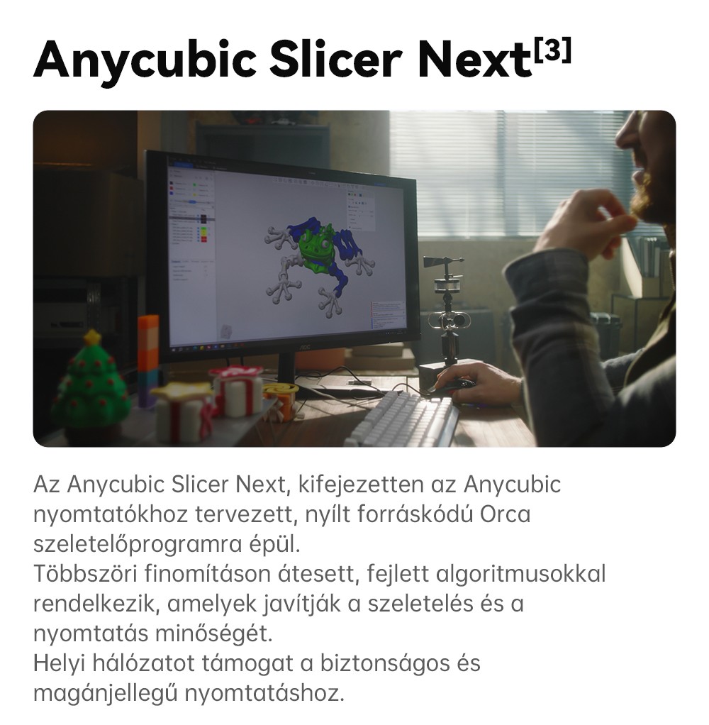 Anycubic Kobra 3 V2 kombin&aacute;lt 3D nyomtat&oacute;, ACE Pro t&ouml;bbsz&iacute;nű, 720P kamera, 600 mm/s sebess&eacute;g, automatikus szintez&eacute;s, filament sz&aacute;r&iacute;t&aacute;s, 255 * 255 * 260 mm