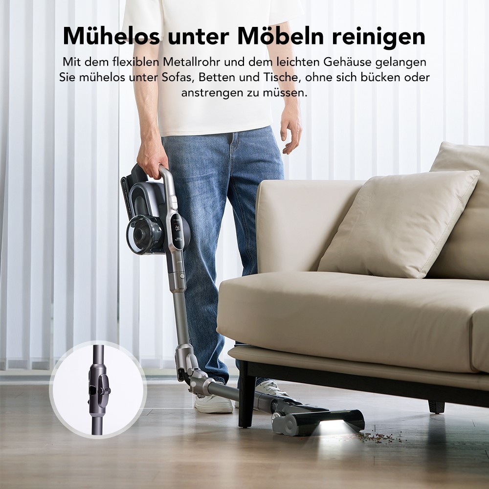 JIMMY H11 Pro Kabelloser Staubsauger, 700 W/260 AW Saugleistung, 90 Min. Laufzeit, flexibler Metallschlauch, 7 Reinigungswerkzeuge, LED-Anzeige, f&uuml;r Teppiche/Hartb&ouml;den &ndash; Dunkelgrau