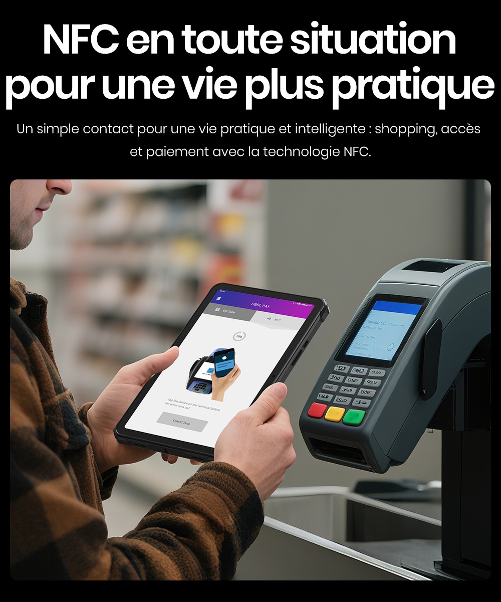 FOSSiBOT DT3 5G Tablette robuste, Android 15, &eacute;cran 10,4 pouces, 12 Go de RAM, 256 Go de ROM, Wi-Fi 6, batterie 21&nbsp;560 mAh, charge rapide 66 W, appareil photo 64 Mpx + 32 Mpx, d&eacute;verrouillage par empreinte digitale et reconnaissance faciale - Gris