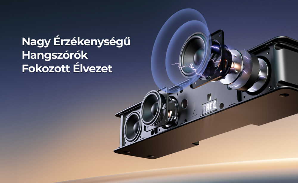 Ultimea Poseidon M4T 5.1 Soundbar mélynyomó hangszórókészlet, Dolby Atmos, 450 W csúcsteljesítmény, állítható surround hangerő