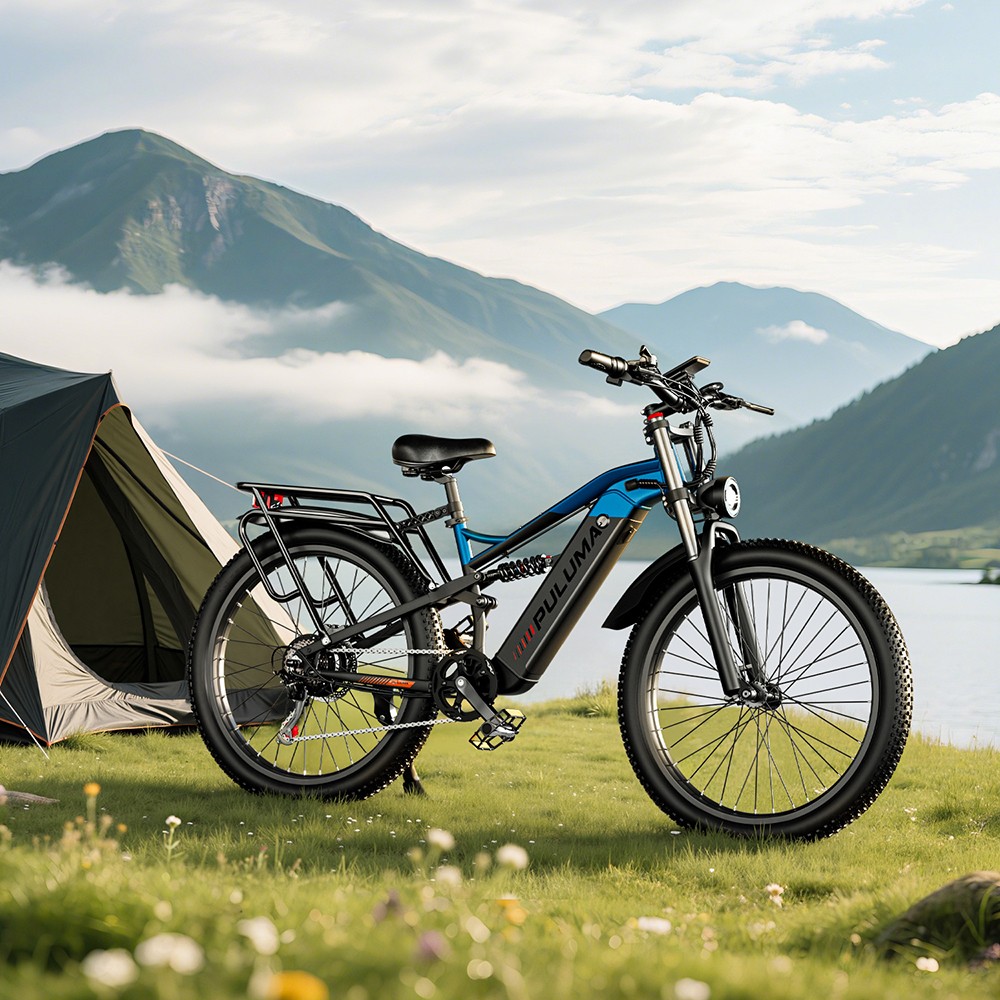 PULUMA PE86 Elektrofahrrad, 500 W Motor, 48 V 20 Ah Akku, 26 Zoll Reifen, 40 km/h Höchstgeschwindigkeit, 150 km Reichweite, hydraulische Bremsen, Ölfederungssystem, Shimano 7-Gang-Schaltung, LCD-Display, Drehmomentsensor
