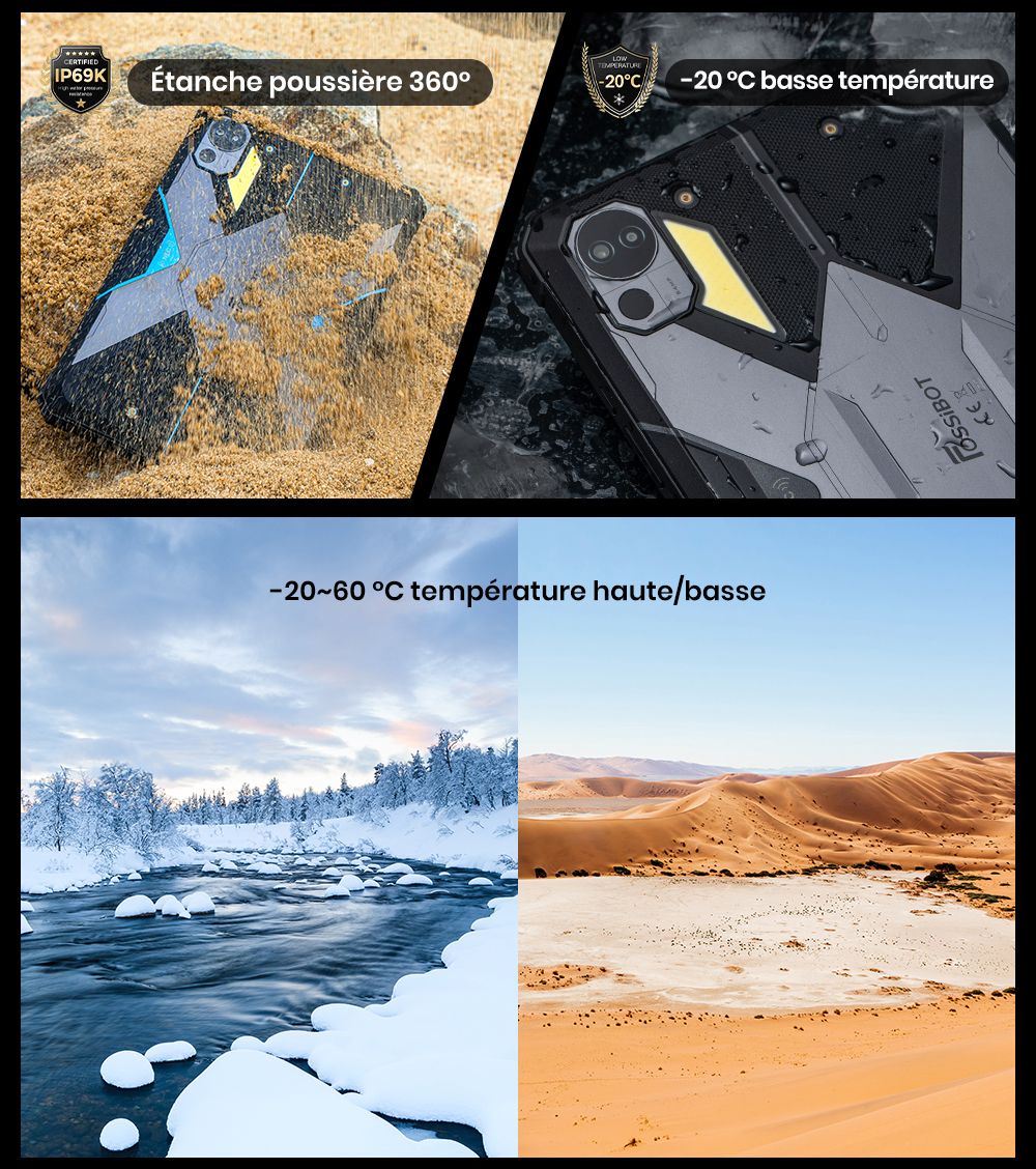 FOSSiBOT DT3 5G Tablette robuste, Android 15, &eacute;cran 10,4 pouces, 12 Go de RAM, 256 Go de ROM, Wi-Fi 6, batterie 21&nbsp;560 mAh, charge rapide 66 W, appareil photo 64 Mpx + 32 Mpx, d&eacute;verrouillage par empreinte digitale et reconnaissance faciale - Gris