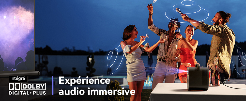 [Certifié Netflix et Google TV] Projecteur LCD ETOE Seal Pro 1000 ANSI, 1080P natif, certifié Dolby Audio, mise au point automatique. Correction automatique du trapèze, 2 haut-parleurs de 10 W, Chromecast intégré, Google Assistant