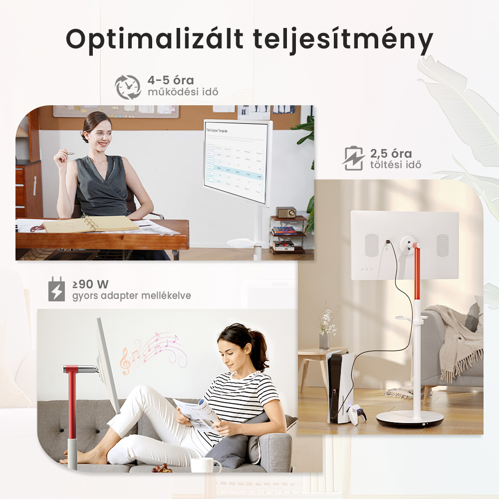 KTC A32Q7 Pro Mobil Monitor, 32'' 4K &Eacute;rintők&eacute;pernyő, WiFi6, Android 13, RK3588S 8 Core, Google EDLA Tan&uacute;s&iacute;tv&aacute;ny, 9500mAh Akkumul&aacute;tor, 8GB RAM 128GB ROM, &Aacute;ll&iacute;that&oacute; Dől&eacute;ssz&ouml;gek, 1*HDMI 2.0, 1*USB 3.0, 1*USB 2.0