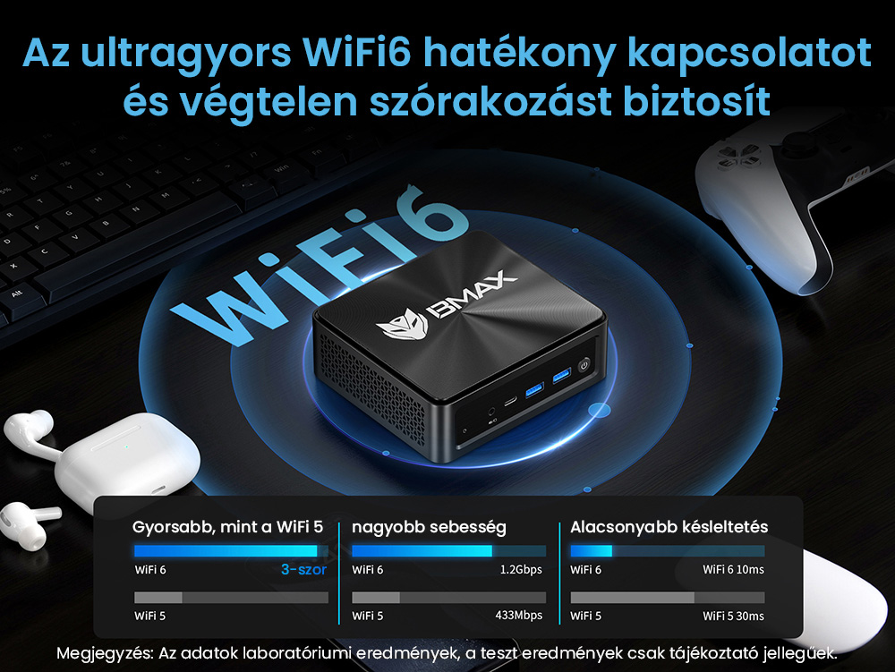 BMAX B9 Power Mini PC, Intel Core i9-12900H 14 mag, max. 5,0 GHz, 32 GB RAM, 1 TB SSD, DP+HDMI+C t&iacute;pus&uacute; 4K h&aacute;romkijelző, dinamikus HDR t&aacute;mogat&aacute;s, WiFi 6, Bluetooth 5.2, 2*USB 3.2, 2*USB 2.0, 1*RJ45, 1*3,5 mm-es fejhallgat&oacute;-csatlakoz&oacute;, Space Capsule hűtőrendszer