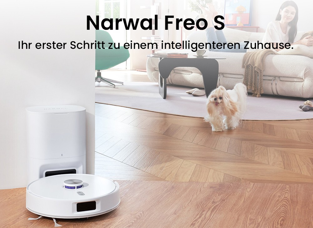 Narwal Narwal Freo S Roboterstaubsauger und -mopp, automatische Staubsammlung, 8000 Pa Saugleistung, intelligente Navigation und Sprachsteuerung