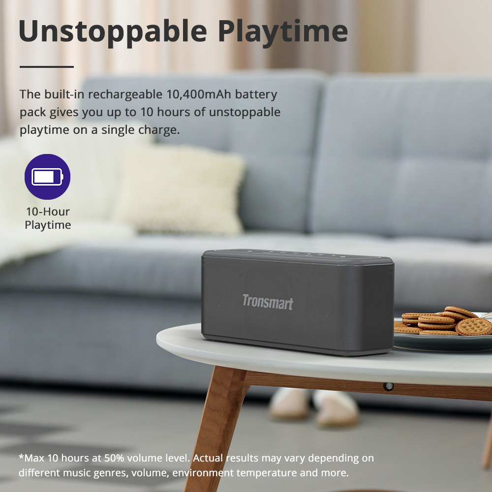 Tronsmart Mega Pro 60W-os vezet&eacute;k n&eacute;lk&uuml;li hangsz&oacute;r&oacute; SoundPulse IPX5 hangseg&eacute;d NFC TWS p&aacute;ros&iacute;t&aacute;ssal