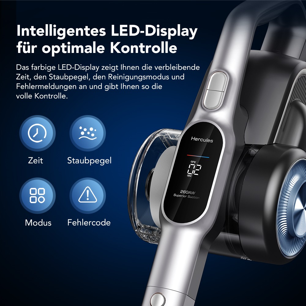 JIMMY H11 Pro Kabelloser Staubsauger, 700 W/260 AW Saugleistung, 90 Min. Laufzeit, flexibler Metallschlauch, 7 Reinigungswerkzeuge, LED-Anzeige, f&uuml;r Teppiche/Hartb&ouml;den &ndash; Dunkelgrau