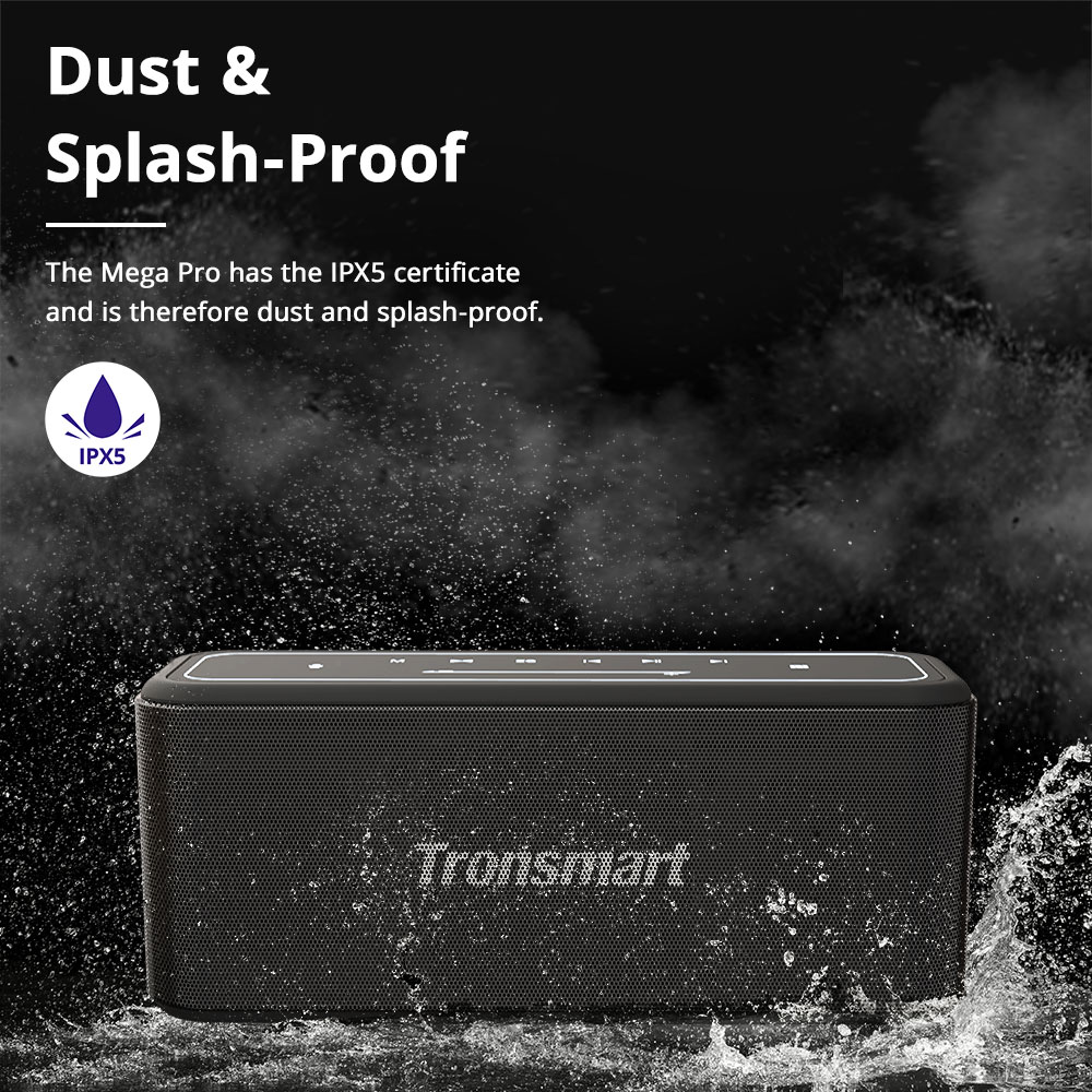 Tronsmart Mega Pro 60W-os vezet&eacute;k n&eacute;lk&uuml;li hangsz&oacute;r&oacute; SoundPulse IPX5 hangseg&eacute;d NFC TWS p&aacute;ros&iacute;t&aacute;ssal