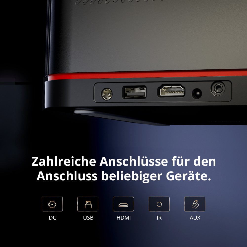 ETOE Whale Pro Android TV-Projektor, Native 1080P, 1500 ANSI, 4K-Dekodierung, Autofokus und automatische Trapezkorrektur, 2 x 10 W Stereo-Lautsprecher, Dualband-WLAN