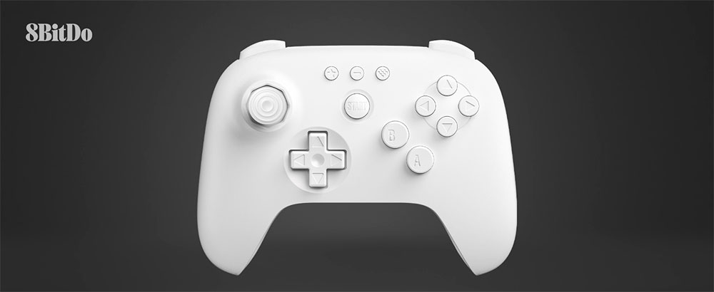8BitDo 64 Bluetooth Game Controller for Analogue 3D, Switch 1/2, Windows, Android - White