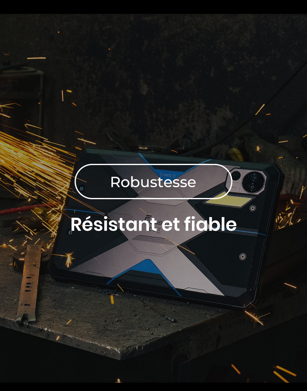 FOSSiBOT DT3 5G Tablette robuste, Android 15, &eacute;cran 10,4 pouces, 12 Go de RAM, 256 Go de ROM, Wi-Fi 6, batterie 21&nbsp;560 mAh, charge rapide 66 W, appareil photo 64 Mpx + 32 Mpx, d&eacute;verrouillage par empreinte digitale et reconnaissance faciale - Gris