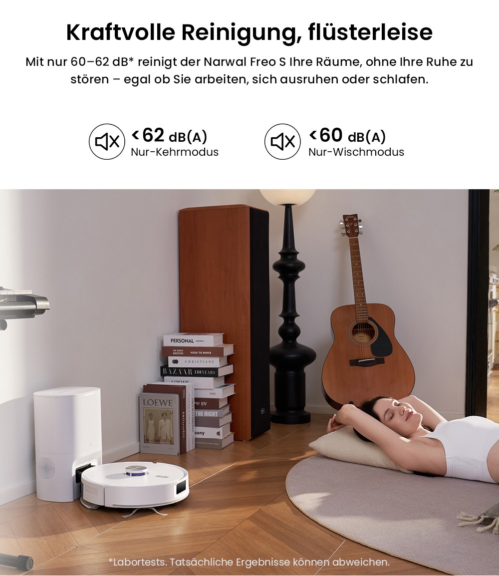 Narwal Narwal Freo S Roboterstaubsauger und -mopp, automatische Staubsammlung, 8000 Pa Saugleistung, intelligente Navigation und Sprachsteuerung