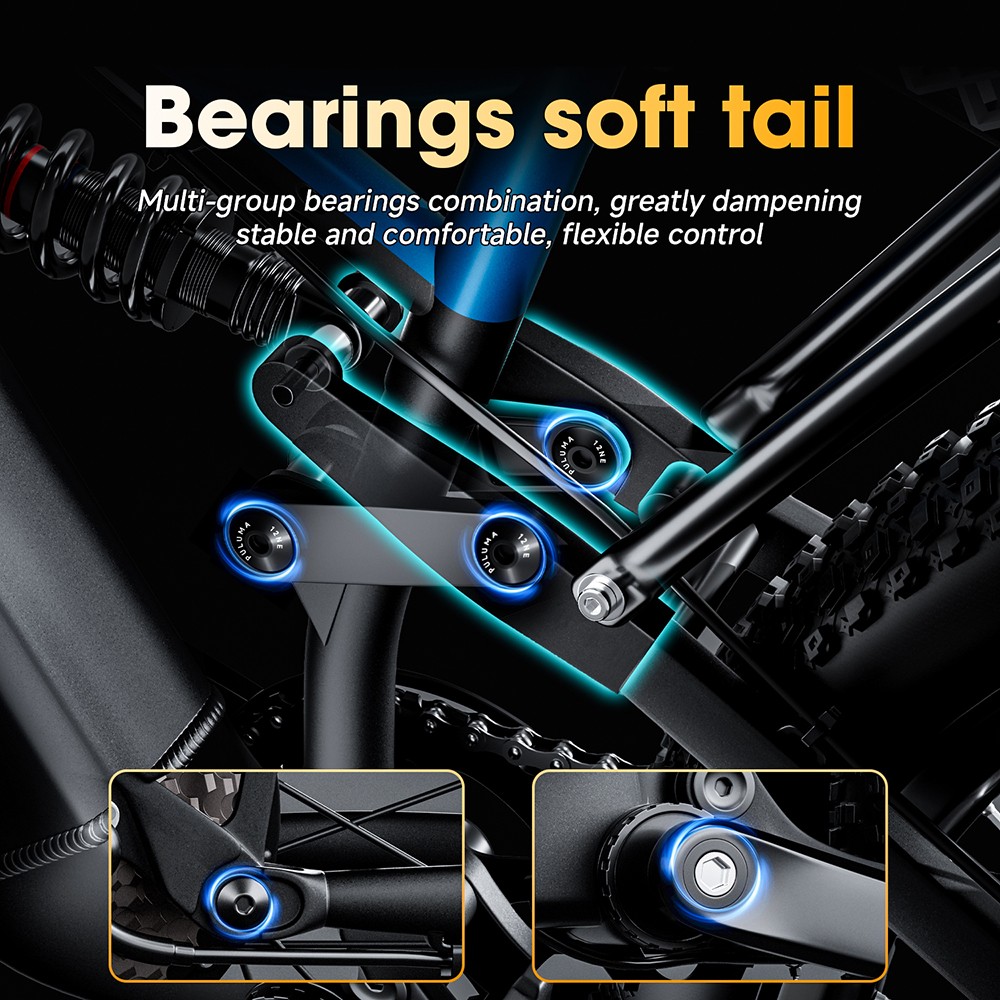 PULUMA PE86 Electric Bike, 500W Motor, 48V 20Ah Battery, 26 inch Tires, 40km/h Max Speed, 150km Range, Hydraulic Brakes, Oil Spring Suspension System, Shimano 7-speed, LCD Display, Torque Sensor