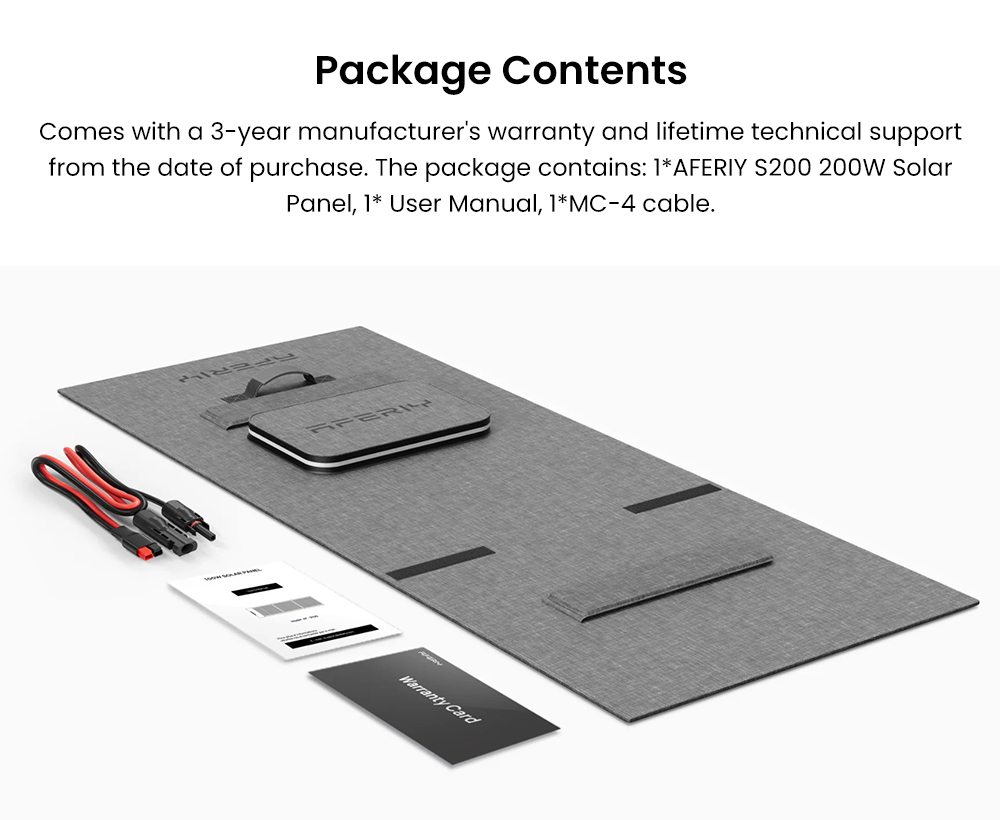 AFERIY &lrm;AF-S200A1 200W Portable Foldable Solar Panel, 23% Energy Conversion Rate, IP65 Waterproof, Adjustable Kickstand