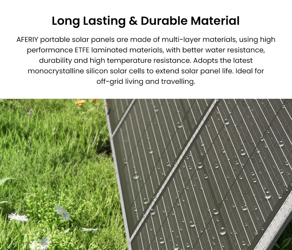 AFERIY &lrm;AF-S400A1 400W Portable Foldable Solar Panel, 23% Energy Conversion Rate, IP65 Waterproof, Adjustable Kickstand