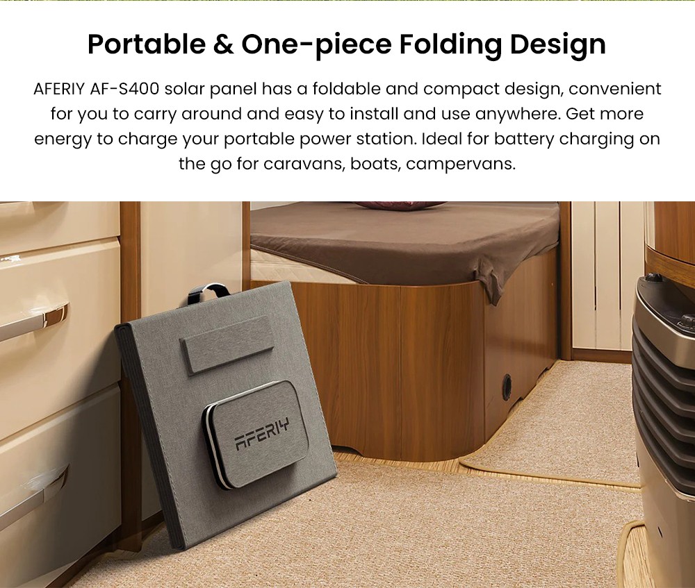 AFERIY &lrm;AF-S400A1 400W Portable Foldable Solar Panel, 23% Energy Conversion Rate, IP65 Waterproof, Adjustable Kickstand