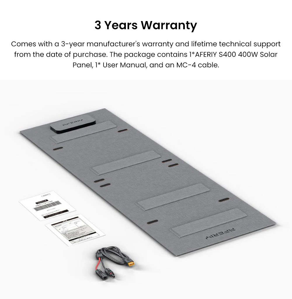 AFERIY &lrm;AF-S400A1 400W Portable Foldable Solar Panel, 23% Energy Conversion Rate, IP65 Waterproof, Adjustable Kickstand