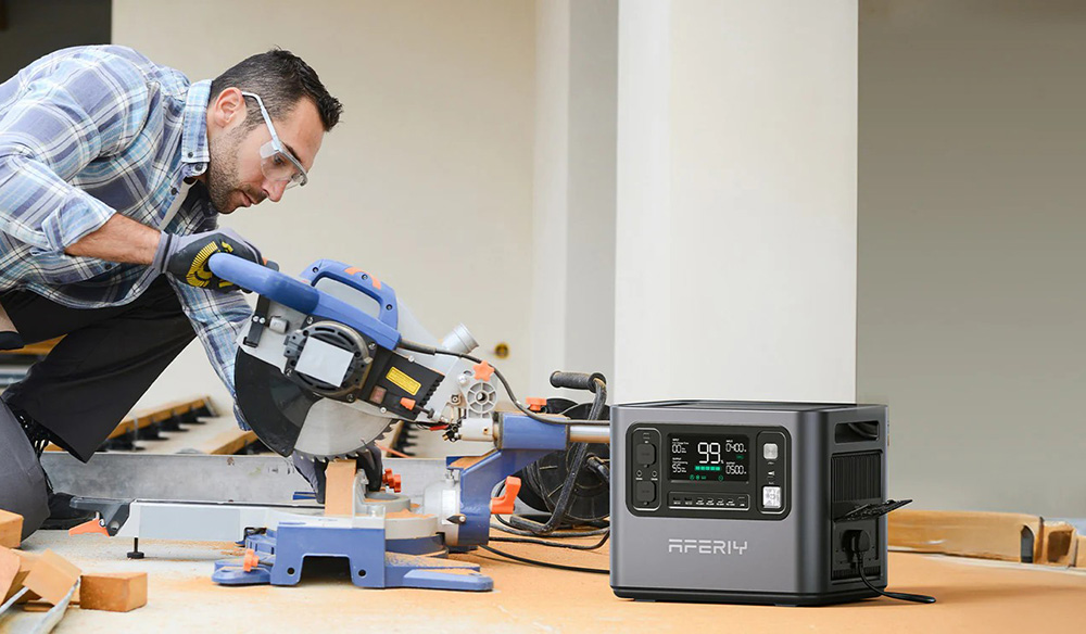 AFERIY P210 Portable Power Station, 2400W 2048Wh Outdoor Generator, App Control,13 Outputs, 1.5H Full Charge, 4000+ Cycles LiFePO₄ Battery - UK Plug, Grey