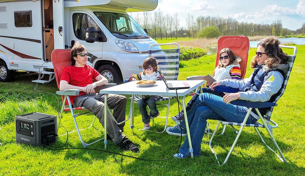 AFERIY P210 Portable Power Station, 2400W 2048Wh Outdoor Generator, App Control,13 Outputs, 1.5H Full Charge, 4000+ Cycles LiFePO₄ Battery - UK Plug, Grey