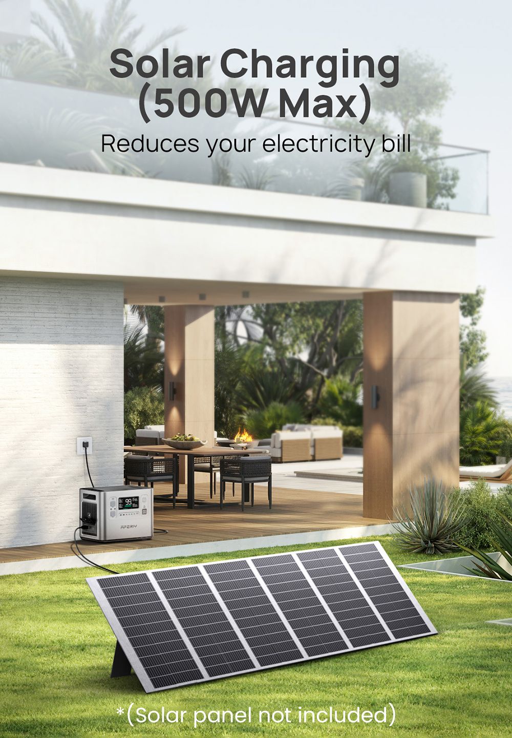 AFERIY P210 Portable Power Station, 2400W 2048Wh Outdoor Generator, App Control,13 Outputs, 1.5H Full Charge, 4000+ Cycles LiFePO₄ Battery - UK Plug, Silver