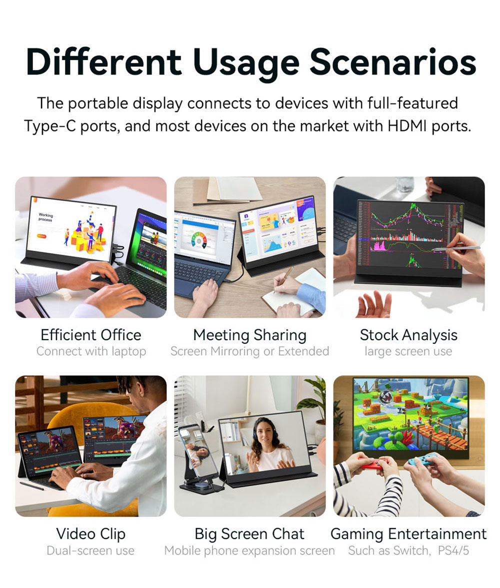 AOSIMAN 134UCT 13.4 inch Touchscreen Portable Monitor, 4K UHD 3840*2400 Display, Dual Speakers, 178&deg; Full Viewing, Low Blue Light