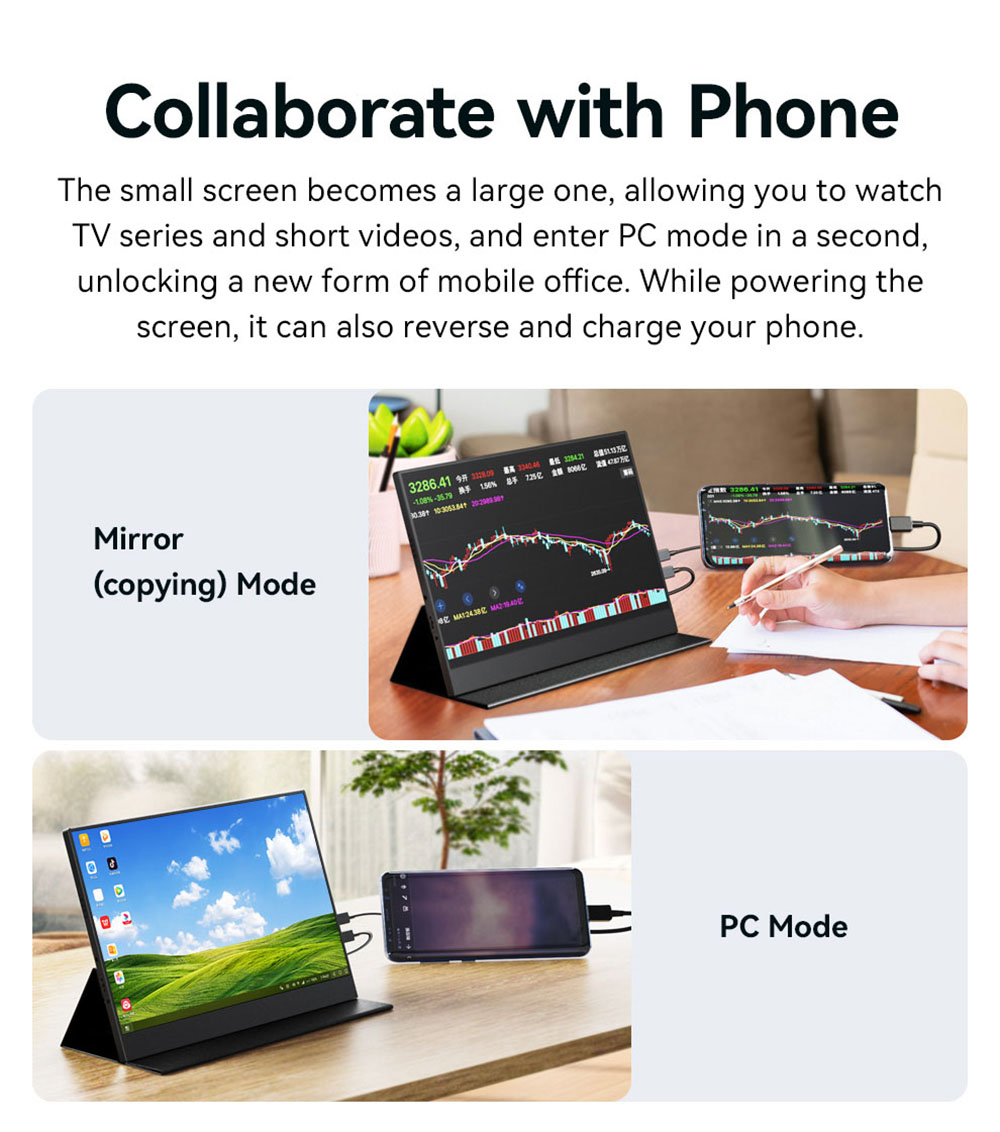 AOSIMAN 134UCT 13.4 inch Touchscreen Portable Monitor, 4K UHD 3840*2400 Display, Dual Speakers, 178&deg; Full Viewing, Low Blue Light