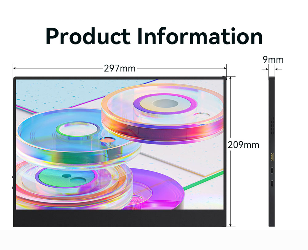AOSIMAN 134UCT 13.4 inch Touchscreen Portable Monitor, 4K UHD 3840*2400 Display, Dual Speakers, 178&deg; Full Viewing, Low Blue Light