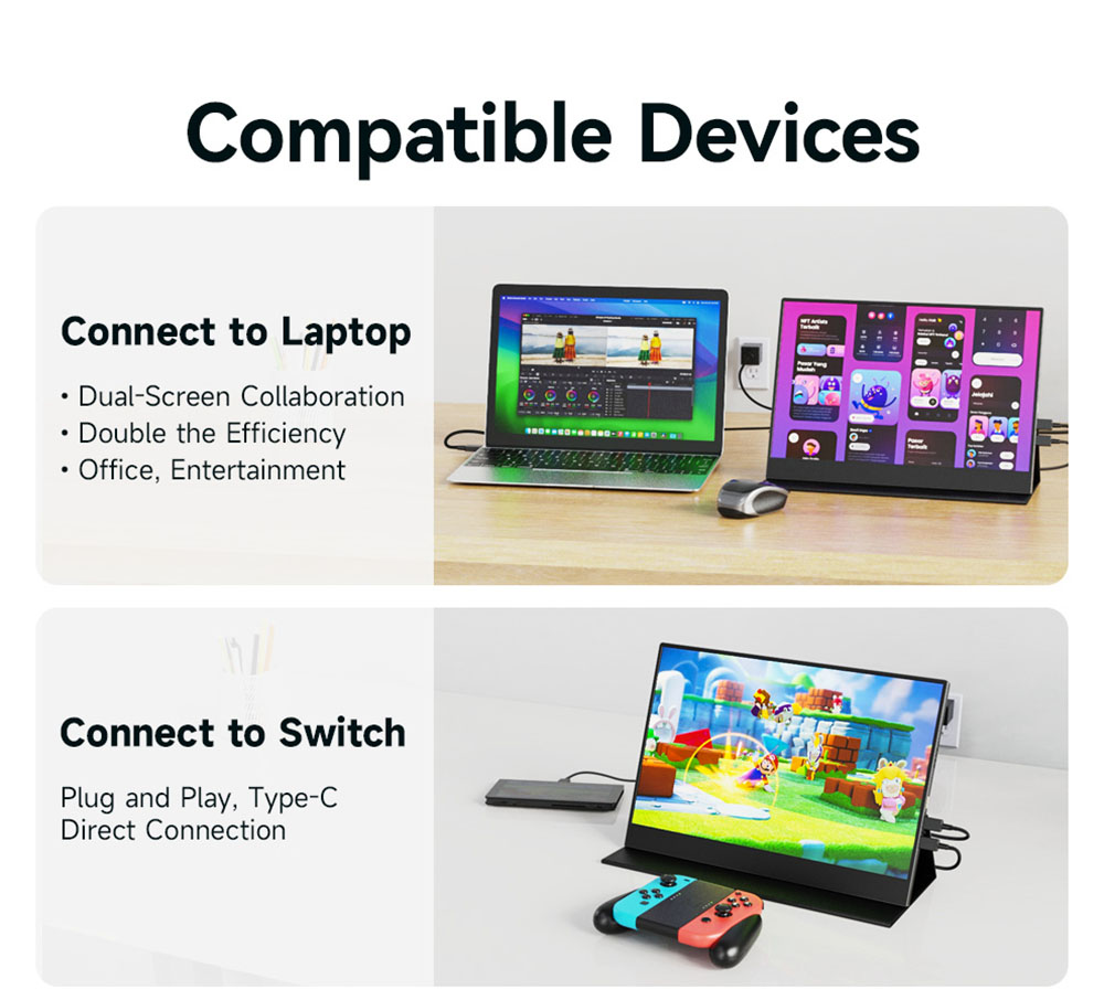 AOSIMAN 134UCT 13.4 inch Touchscreen Portable Monitor, 4K UHD 3840*2400 Display, Dual Speakers, 178&deg; Full Viewing, Low Blue Light