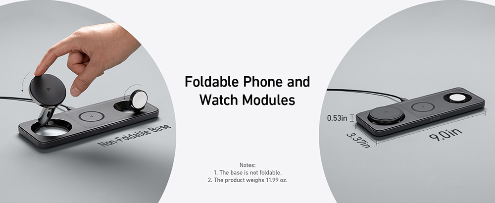 Anker 3-in-1 Wireless Charging Station, Qi2 Certified, 15W Ultra-Fast Charging, MagSafe-Compatible Wireless Charger for iPhone 16/15/14/13/12 Series, AirPods, Apple Watch