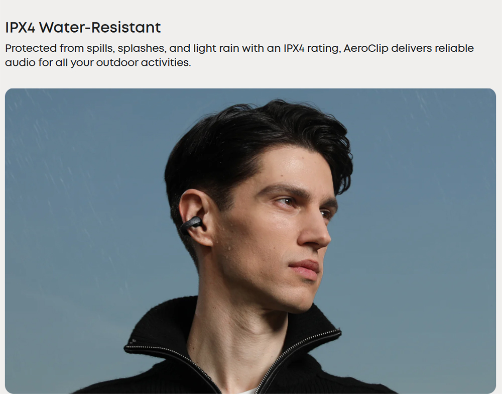 Anker Soundcore AeroClip Open-Ear Clip-On Earbuds, Snug and Secure, IPX4 Water-Resistant, Dynamic Voice Capture, Long-Lasting
Listening - Black