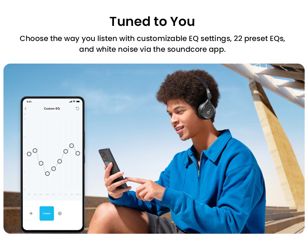 Anker Soundcore H30i Headphones, Bluetooth 5.3, Up to 70 Hours Playtime, Multipoint Connection - Black