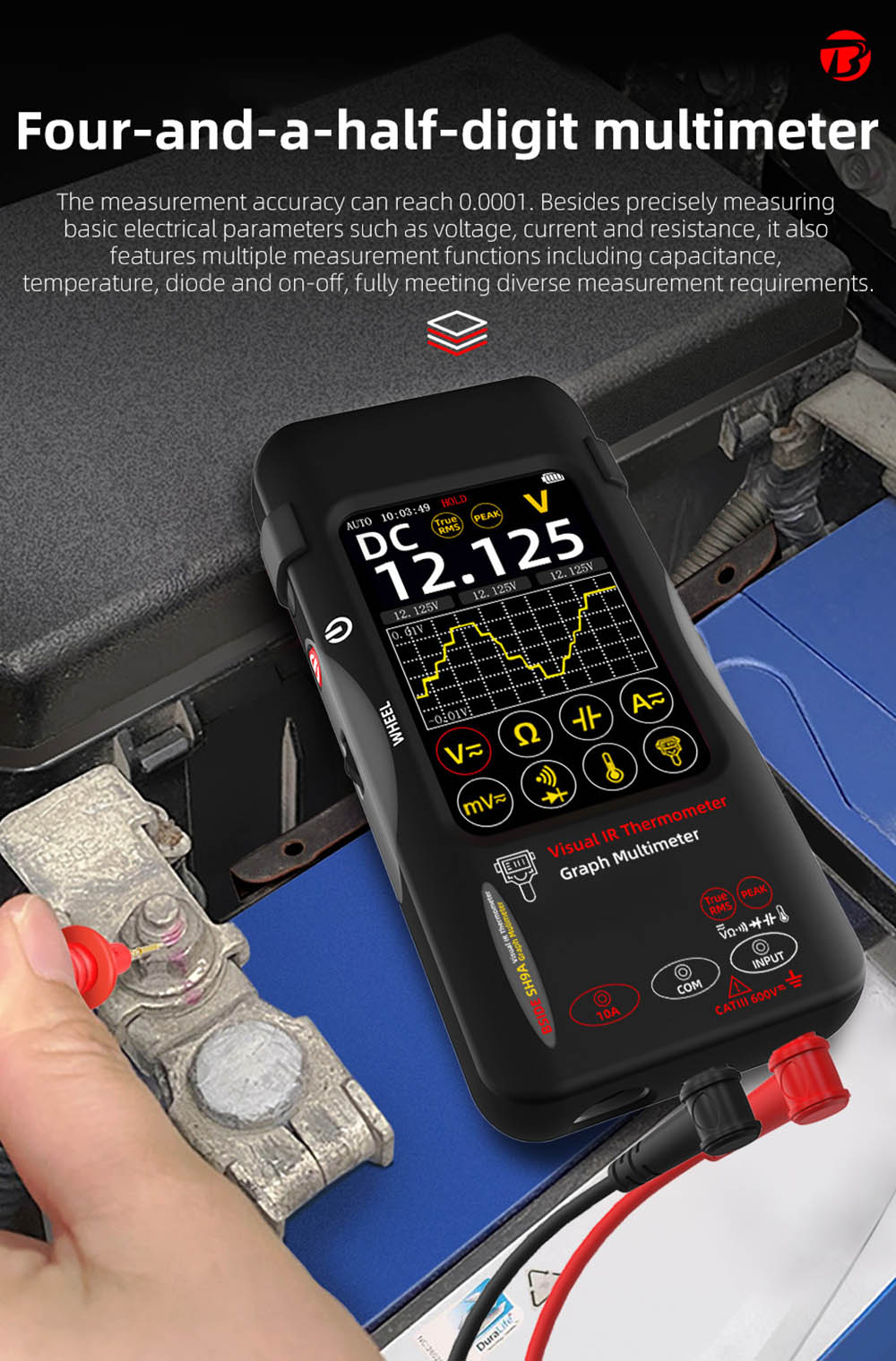 BSIDE SH9A Thermal Imager Multimeter with Macro Lens, 3.98 inch Touchscreen, 15 Pseudo-color Modes, 320*428 Resolution