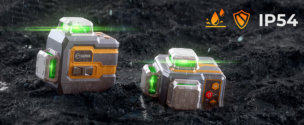 Refurbished CIGMAN CM-S01 12 Lines Laser Level, With APP Control, 3x360°, Self-leveling & Manual Mode, Stepless Dimming, 30h Max. Usage Time, IP54 Waterproof