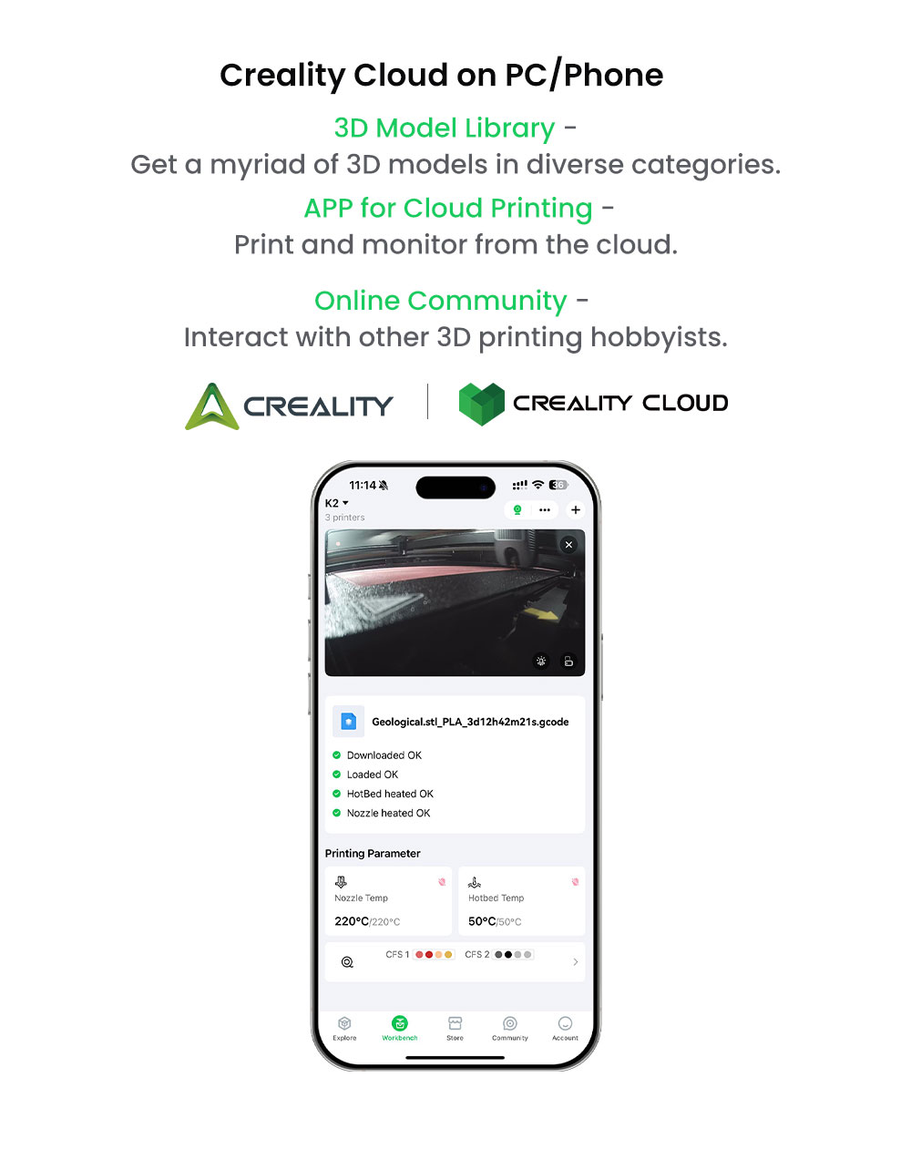 Creality K2 Combo 3D Printer, CFS System, 260*260*260mm