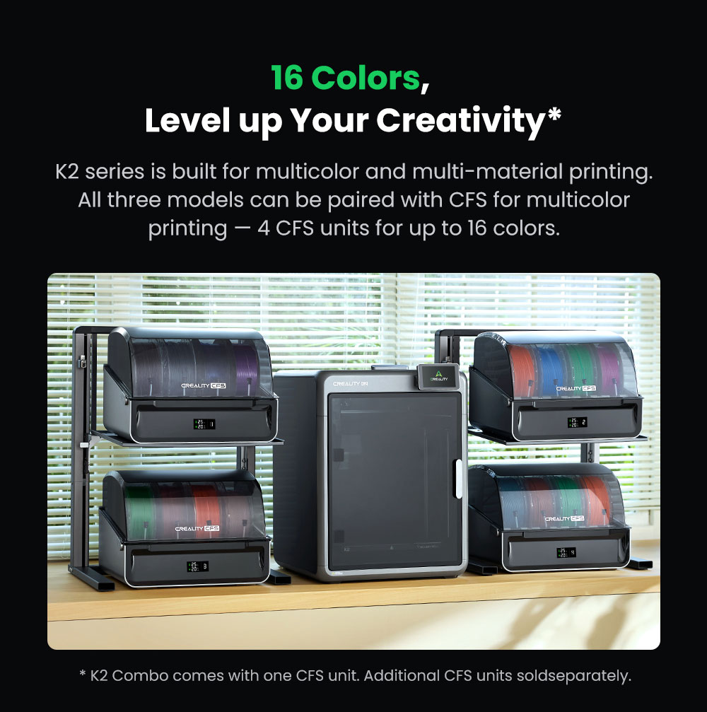Creality K2 Combo 3D Printer, CFS System, 260*260*260mm