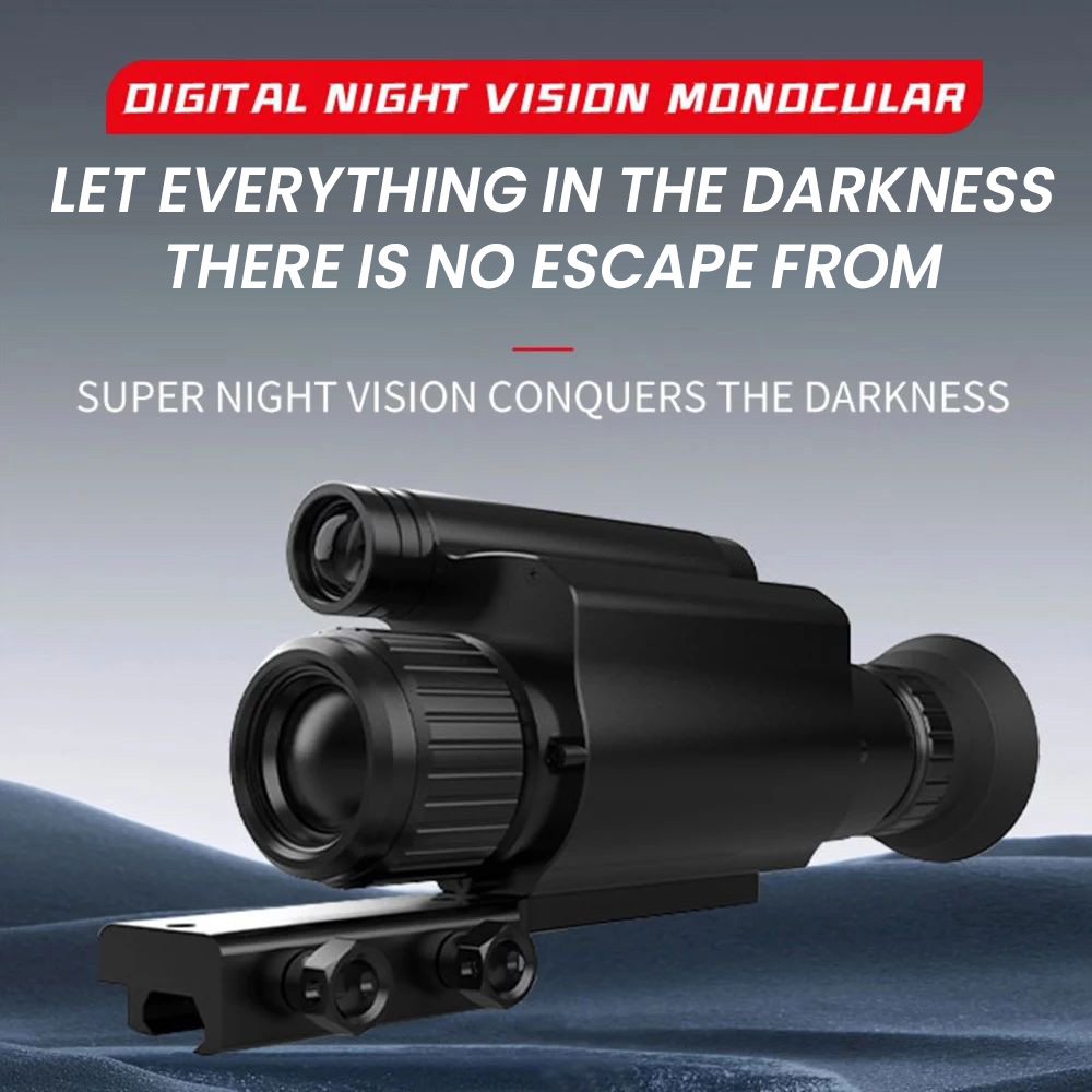 Digital Night Vision Monocular, 940nm Infrared Laser, 1080P Video Recording, 4X Digital Zooming, Up to 8 Hours Battery Life - 35mm Caliber