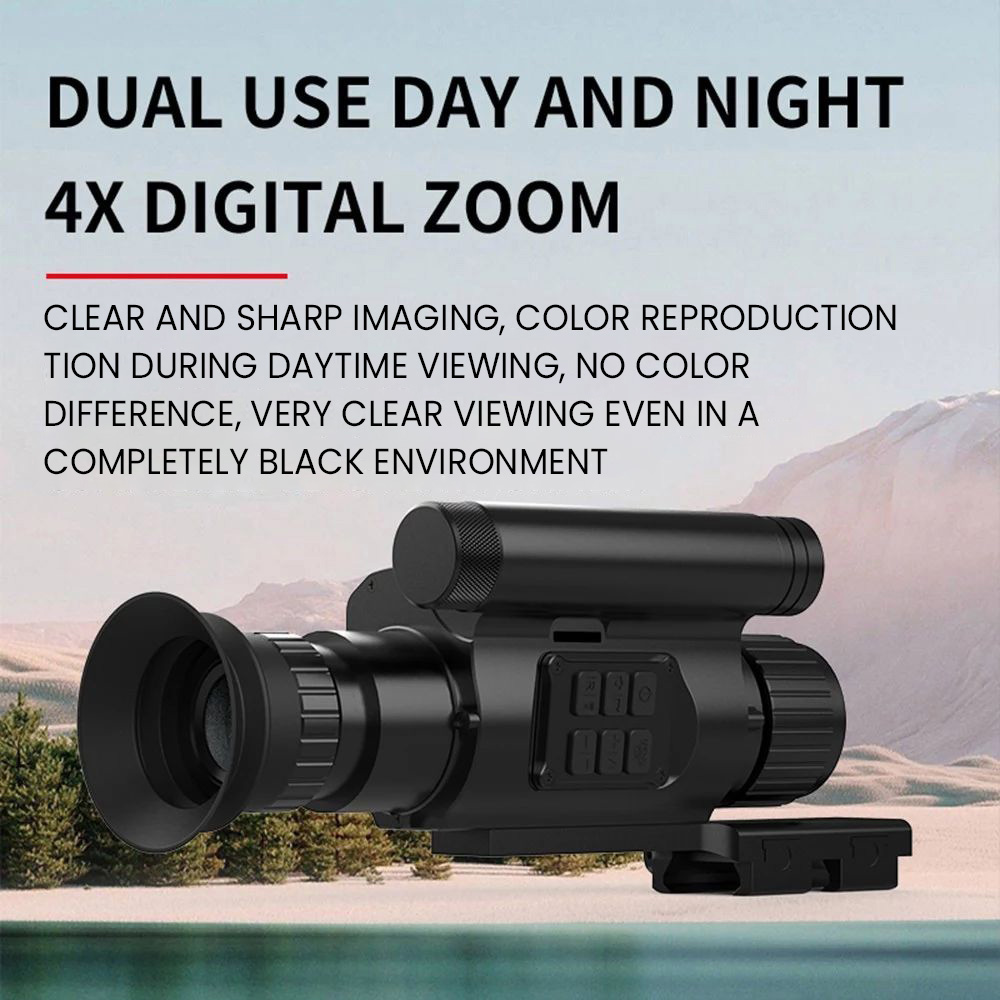 Digital Night Vision Monocular, 940nm Infrared Laser, 1080P Video Recording, 4X Digital Zooming, Up to 8 Hours Battery Life - 35mm Caliber
