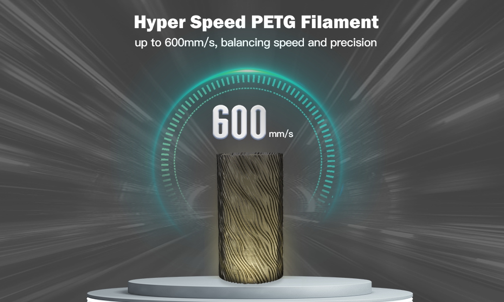 ERYONE nagy sebess&eacute;gű, &aacute;ttetsző PETG filament, 1kg - s&ouml;t&eacute;tz&ouml;ld