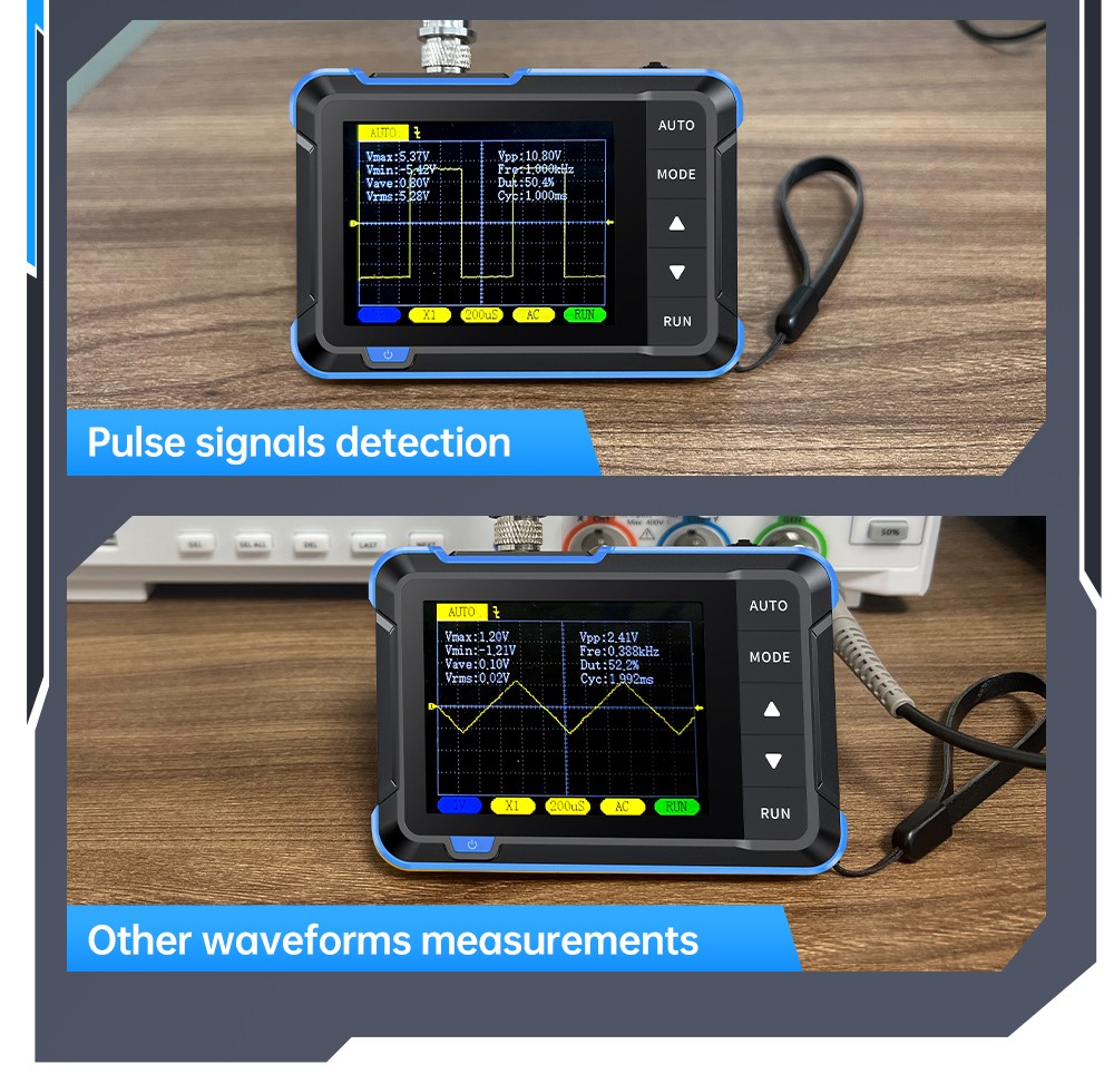 FNIRSI DSO152 Mini Handheld Digital Oscilloscope, 2.5MSa/s Sampling Rate, 200KHz Bandwidth - Blue