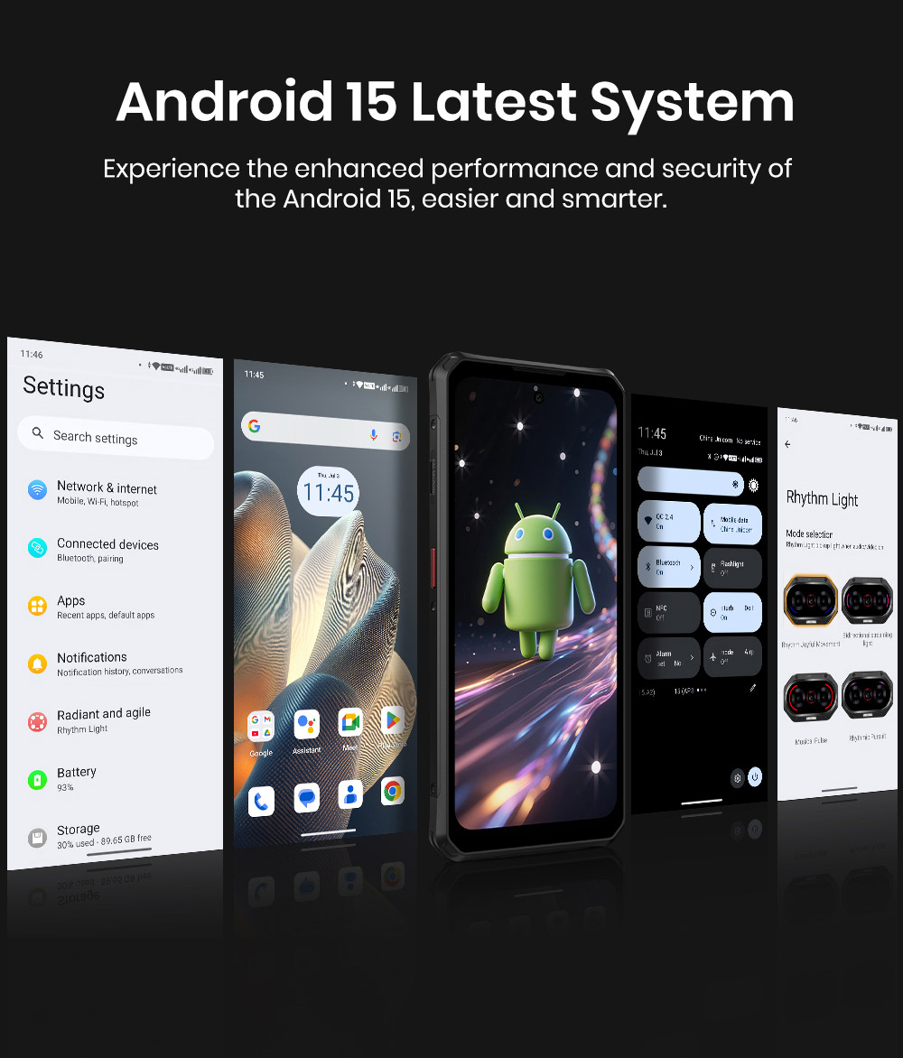 FOSSiBOT F114 Rugged Smartphone, 6.67-palcový, 4GB +128GB, Android 15, 50MP fotoaparát, 5000mAh batéria, IP68/IP69K, NFC/Face ID/GPS, čierny