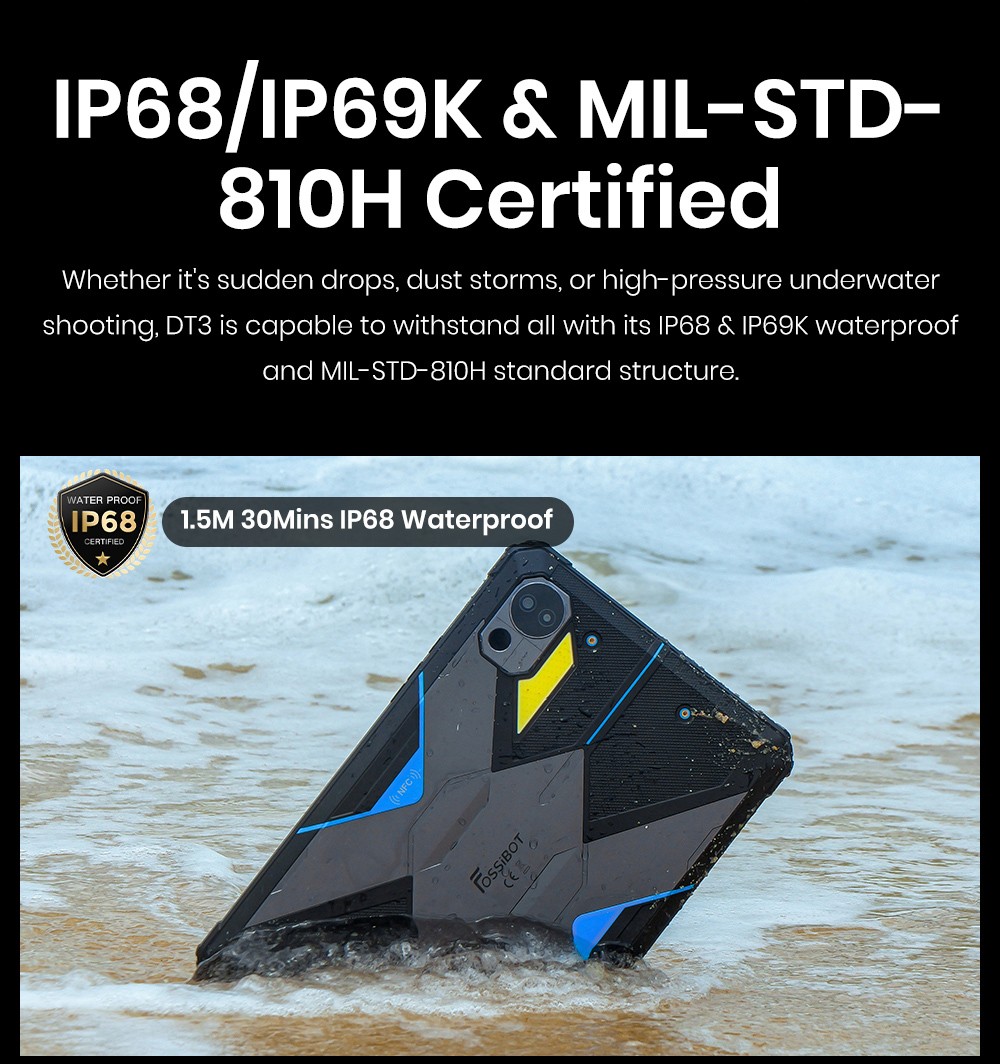 FOSSiBOT DT3 5G Rugged Tablet, Android 15, 10.4
