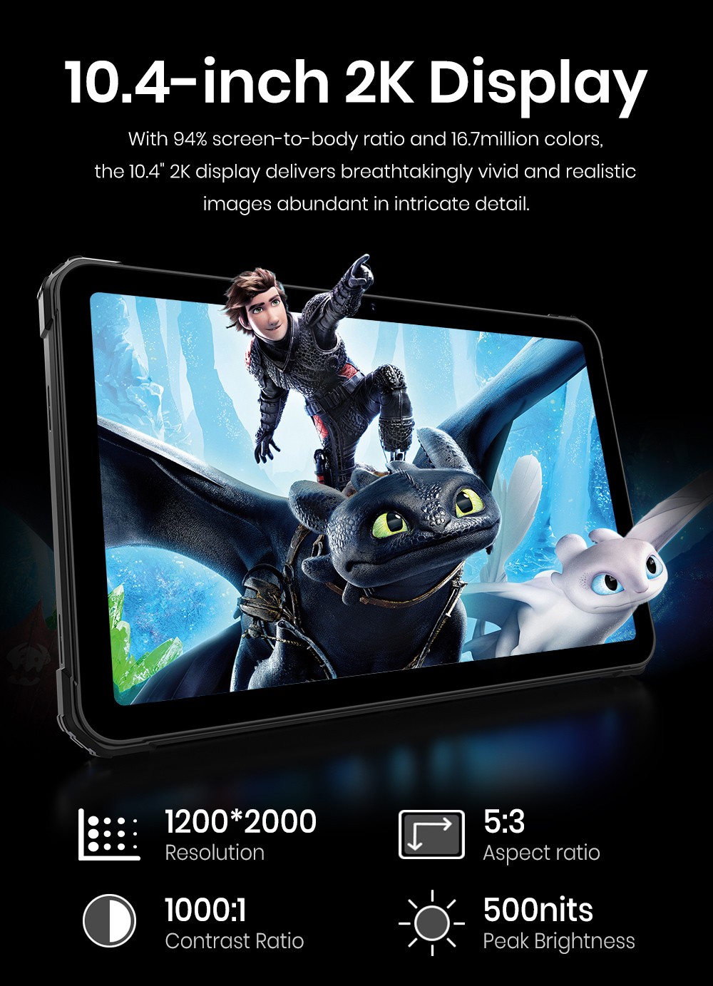 FOSSiBOT DT3 5G Rugged Tablet, Android 15, 10.4