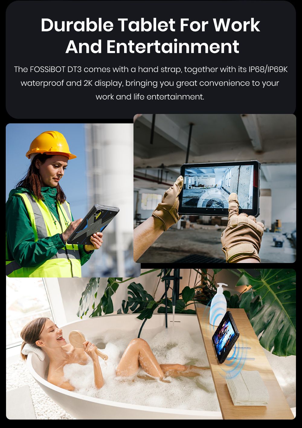 FOSSiBOT DT3 5G Rugged Tablet, Android 15, 10.4